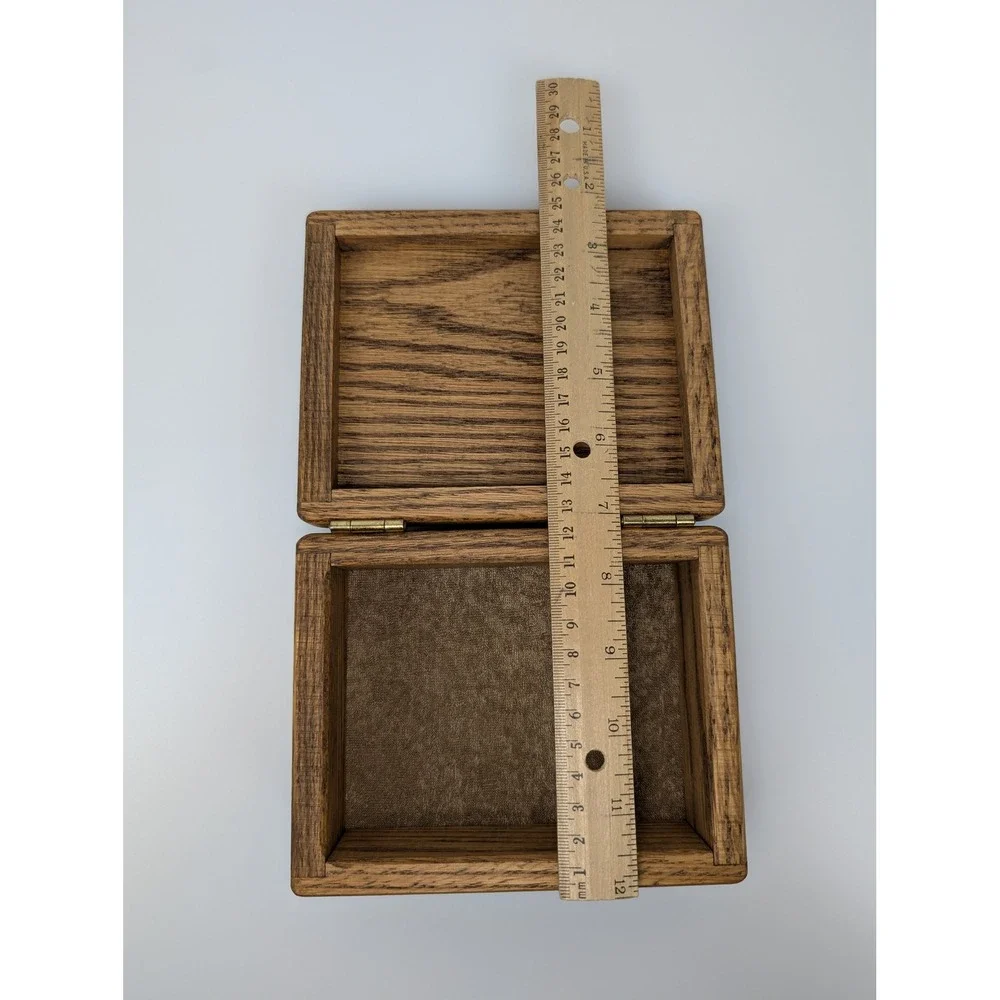 Vtg Wooden Keepsake Box Hinged Lid Storage Jewelry Trinket Organizer Cottagecore